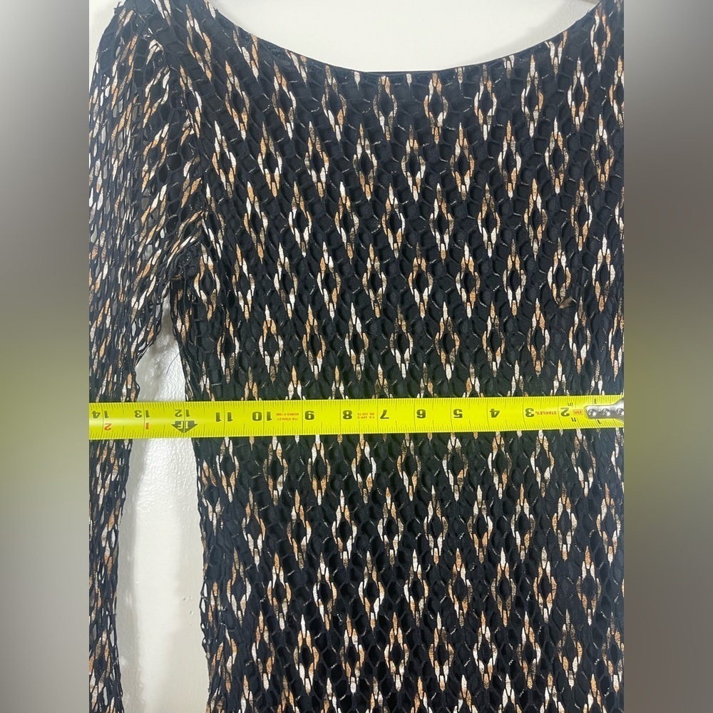 Symphony Elegant Black and Brown knit  Patterned Dress - Picture 5 of 6